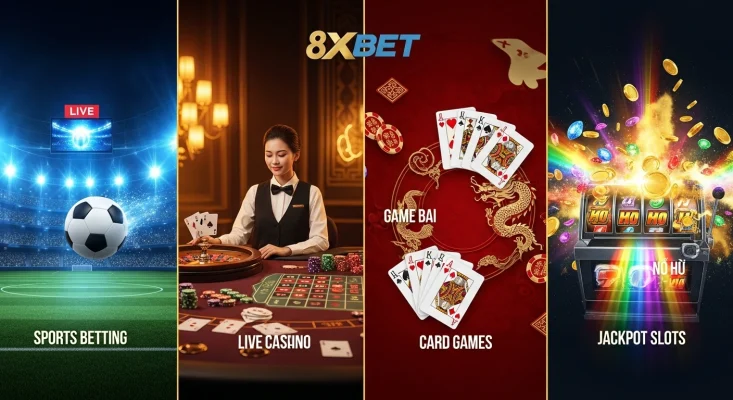 8XBET kho game đa dạng: thể thao, casino trực tuyến, game bài, slot nổ hũ